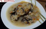 Zuppa bianca con vongole e bacon