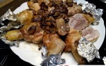 Fusi di pollo ripieni con prosciutto e funghi