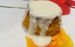 Flan di zucca con fonduta di formaggio